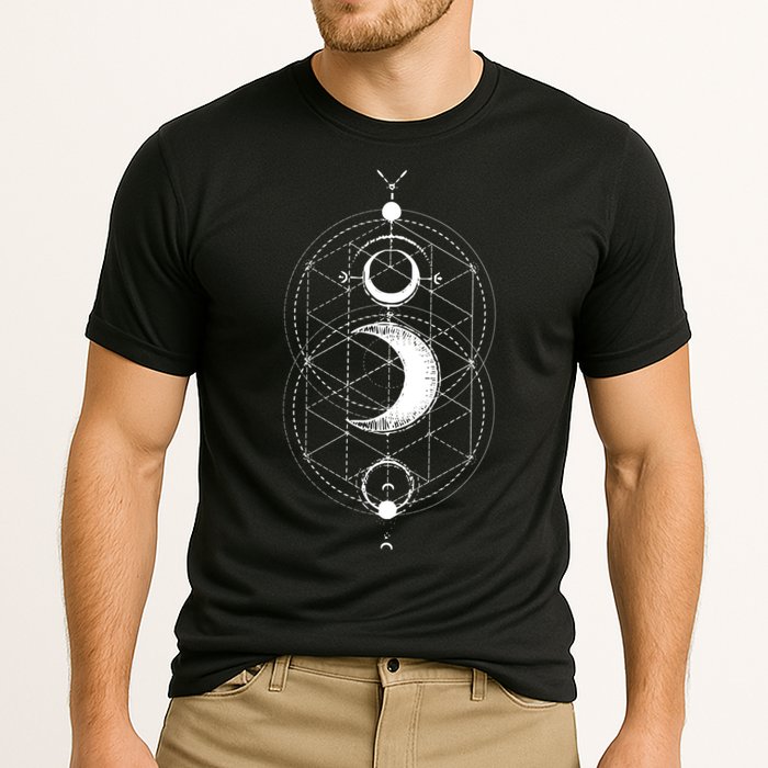 Yoga Magic Geometry Ying Yang Sun And Moon Cool Gift Cooling Performance Crew T-Shirt