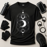 Yoga Magic Geometry Ying Yang Sun And Moon Cool Gift Cooling Performance Crew T-Shirt