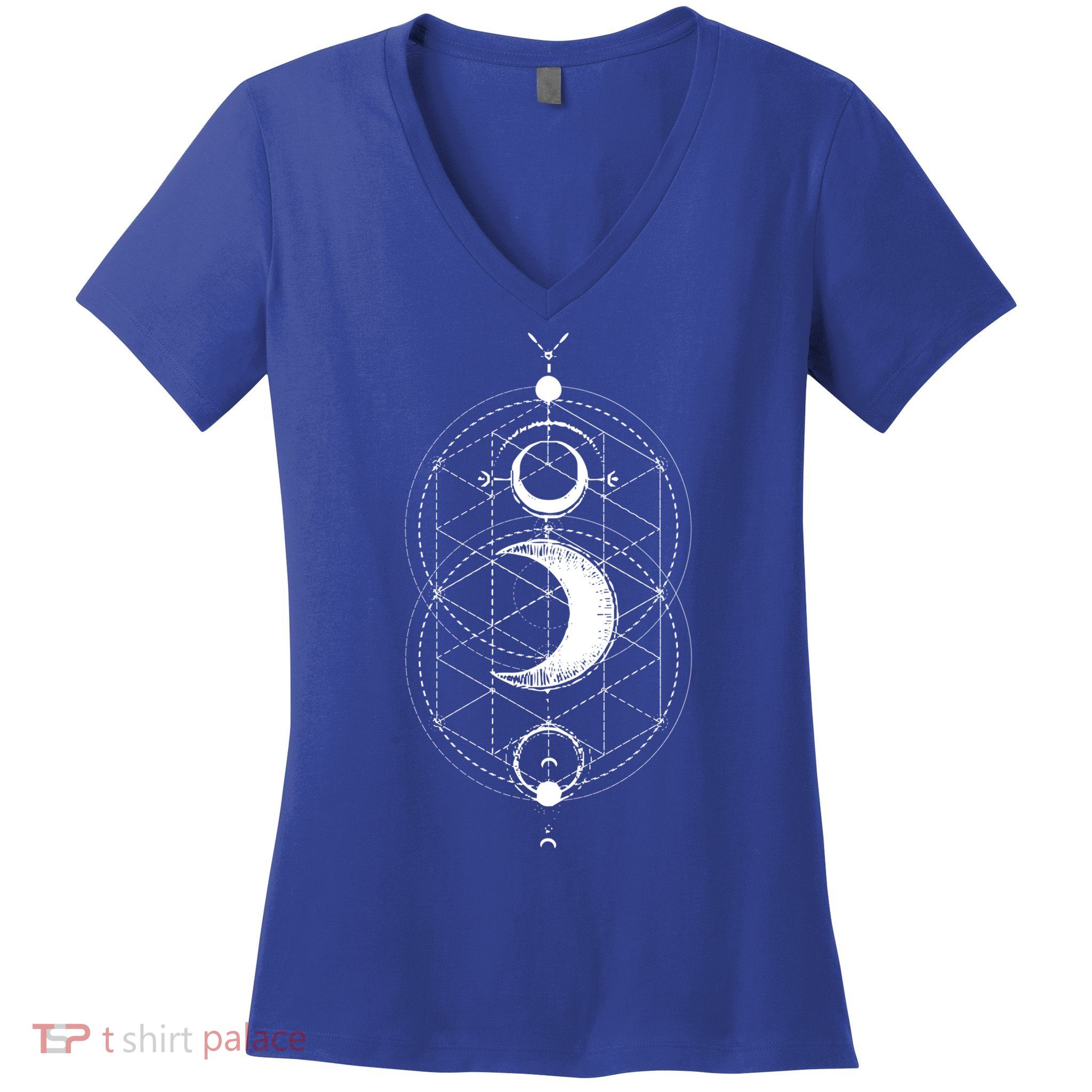 Yoga Magic Geometry Ying Yang Sun And Moon Cool Gift Women's V-Neck T-Shirt