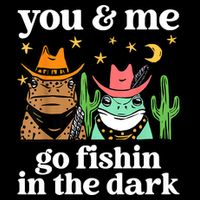 You & Me Go Fishin In The Dark Country Frogs Quote Drawstring Bag