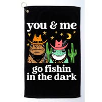 You & Me Go Fishin In The Dark Country Frogs Quote Golf Towel