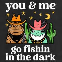 You & Me Go Fishin In The Dark Country Frogs Quote Golf Towel