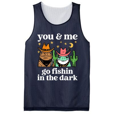 You & Me Go Fishin In The Dark Country Frogs Quote Mesh Reversible Basketball Jersey Tank