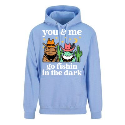 You & Me Go Fishin In The Dark Country Frogs Quote Unisex Surf Hoodie