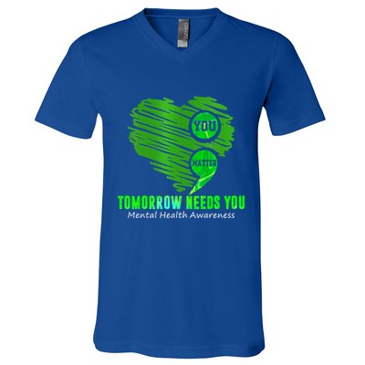You Matter Heart Retro Tal Health Awareness Meaningful Gift V-Neck T-Shirt