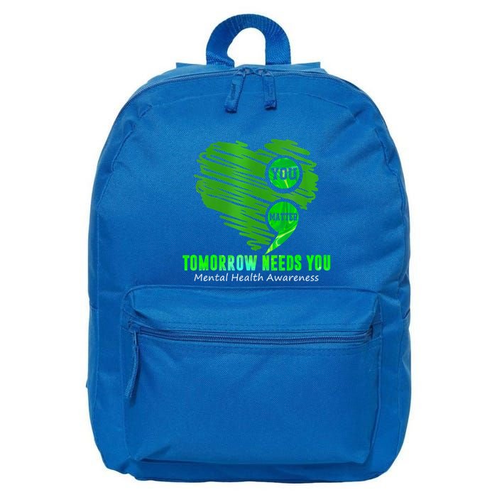 You Matter Heart Retro Tal Health Awareness Meaningful Gift 16 in Basic Backpack