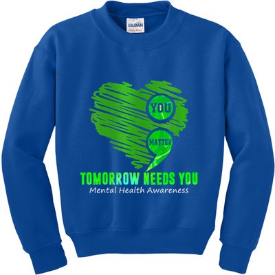 You Matter Heart Retro Tal Health Awareness Meaningful Gift Kids Sweatshirt