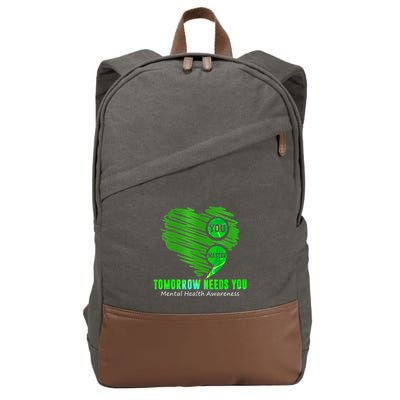 You Matter Heart Retro Tal Health Awareness Meaningful Gift Cotton Canvas Backpack