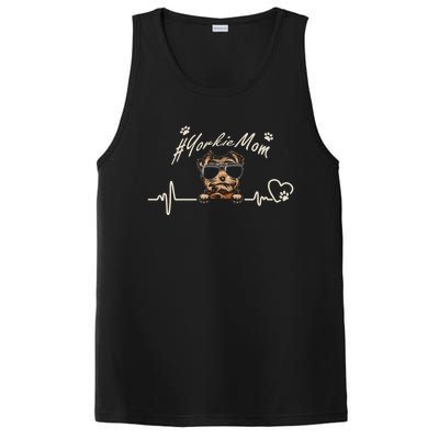 Yorkie Mom Heartbeat With Dog Cool Gift For Mothers Day PosiCharge Competitor Tank