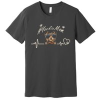 Yorkie Mom Heartbeat With Dog Cool Gift For Mothers Day Premium T-Shirt