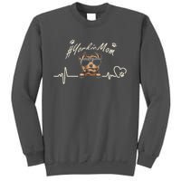 Yorkie Mom Heartbeat With Dog Cool Gift For Mothers Day Tall Sweatshirt