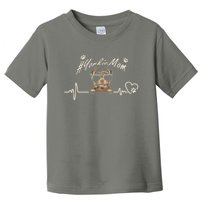 Yorkie Mom Heartbeat With Dog Cool Gift For Mothers Day Toddler T-Shirt