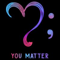 You Matter Heart And Semicolon Suicide Prevention Gift Drawstring Bag