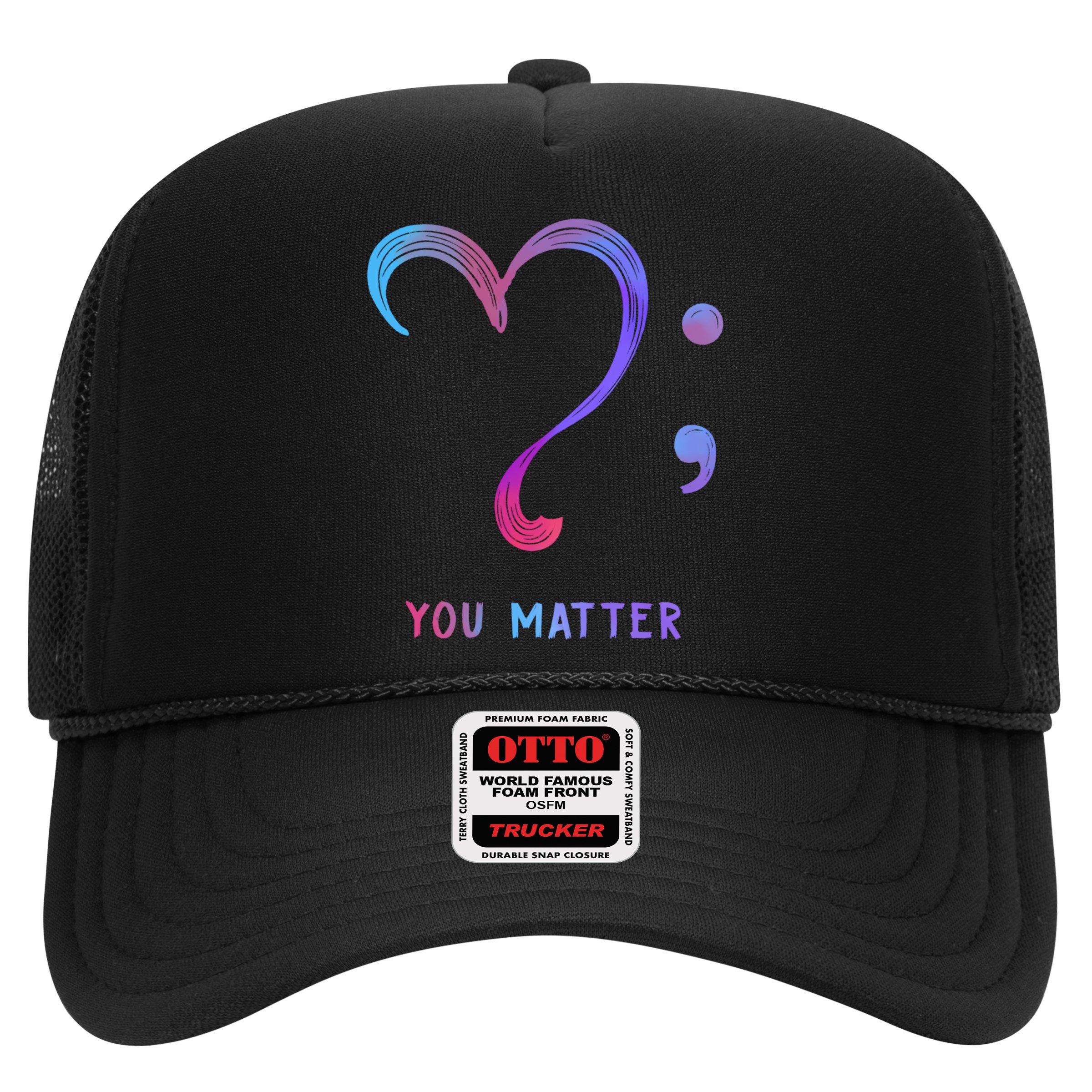 You Matter Heart And Semicolon Suicide Prevention Gift Hat