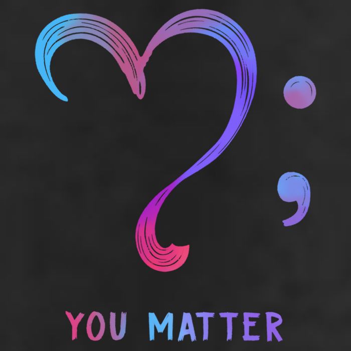 You Matter Heart And Semicolon Suicide Prevention Gift Hat