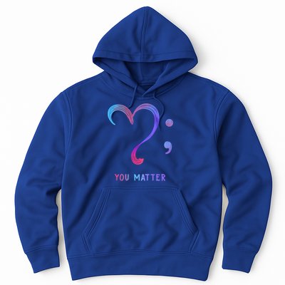 You Matter Heart And Semicolon Suicide Prevention Gift Hoodie