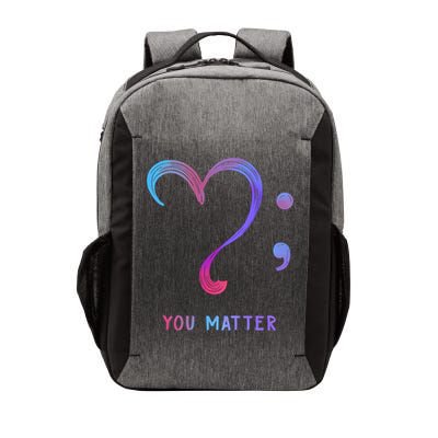 You Matter Heart And Semicolon Suicide Prevention Gift Vector Backpack