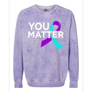 You Matter Happy Suicide Awareness Support Graphic Meaningful Gift Colorblast Crewneck Sweatshirt