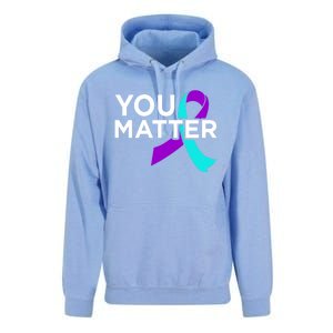 You Matter Happy Suicide Awareness Support Graphic Meaningful Gift Unisex Surf Hoodie