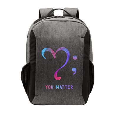 You Matter Heart And Semicolon Suicide Prevention Gift Vector Backpack