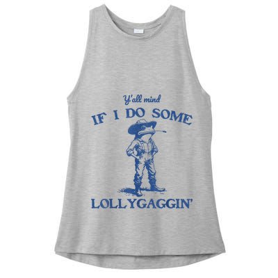 YAll Mind If I Do Some Lollygagging Cowboy Frog Ladies PosiCharge Tri-Blend Wicking Tank