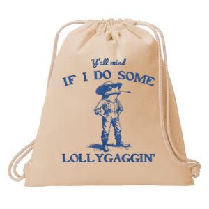 YAll Mind If I Do Some Lollygagging Cowboy Frog Drawstring Bag