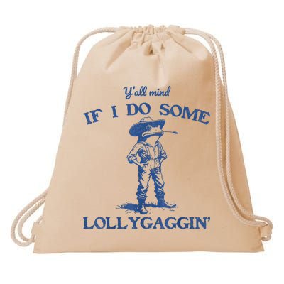 YAll Mind If I Do Some Lollygagging Cowboy Frog Drawstring Bag