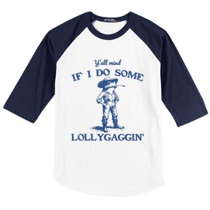 YAll Mind If I Do Some Lollygagging Cowboy Frog Baseball Sleeve Shirt