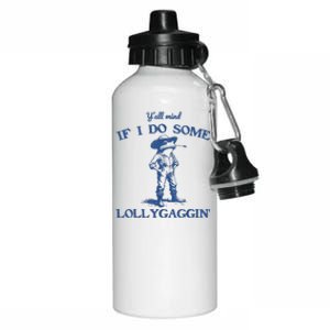 YAll Mind If I Do Some Lollygagging Cowboy Frog Aluminum Water Bottle