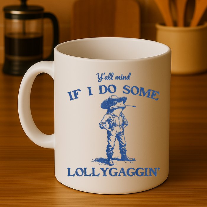 YAll Mind If I Do Some Lollygagging Cowboy Frog Mug