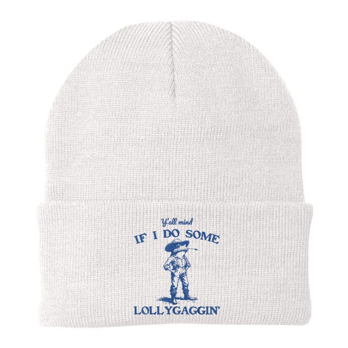 YAll Mind If I Do Some Lollygagging Cowboy Frog Knit Cap Winter Beanie