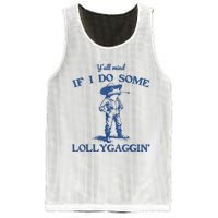 YAll Mind If I Do Some Lollygagging Cowboy Frog Mesh Reversible Basketball Jersey Tank