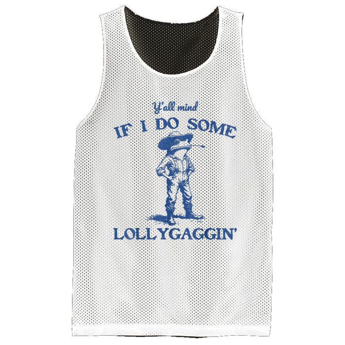 YAll Mind If I Do Some Lollygagging Cowboy Frog Mesh Reversible Basketball Jersey Tank