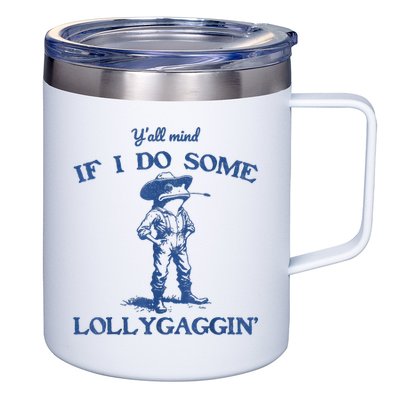 YAll Mind If I Do Some Lollygagging Cowboy Frog 12oz Stainless Steel Coffee Mug