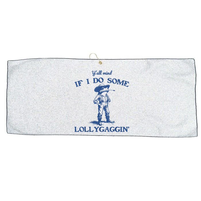 YAll Mind If I Do Some Lollygagging Cowboy Frog Large Microfiber Waffle Golf Towel