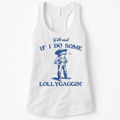 YAll Mind If I Do Some Lollygagging Cowboy Frog Womens Tank Top