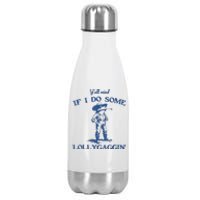 YAll Mind If I Do Some Lollygagging Cowboy Frog Stainless Steel Insulated Water Bottle