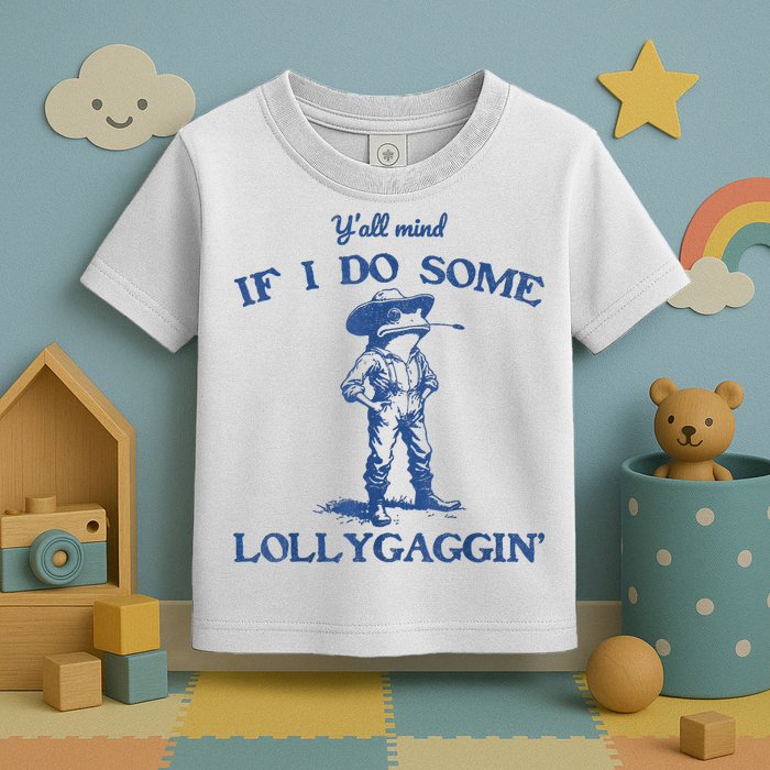 YAll Mind If I Do Some Lollygagging Cowboy Frog Toddler T-Shirt
