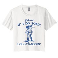 YAll Mind If I Do Some Lollygagging Cowboy Frog Crop Top