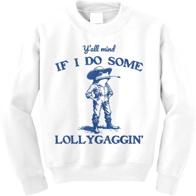 YAll Mind If I Do Some Lollygagging Cowboy Frog Kids Sweatshirt