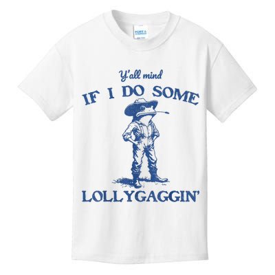 YAll Mind If I Do Some Lollygagging Cowboy Frog Kids T-Shirt