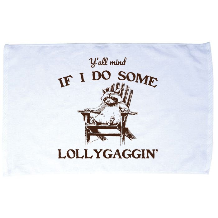 YAll Mind If I Do Some Lollygagging Funny Cowboy Raccoon Microfiber Hand Towel