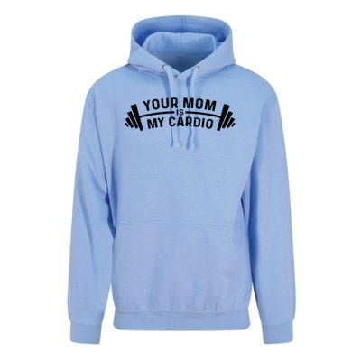 Your Mom Is My Cardio Funny I Love Hot Moms Fitness Workout Cute Gift Unisex Surf Hoodie