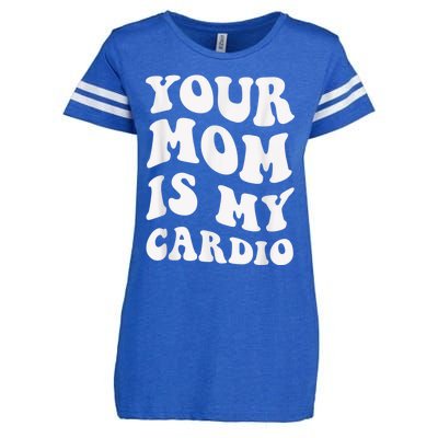 Your Mom Is My Cardio Gym, Muscular, Working Out, Fitness Enza Ladies Jersey Football T-Shirt