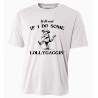 YAll Mind If I Do Some Lollygagging Funny Cowboy Cat Cooling Performance Crew T-Shirt