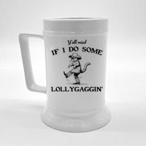 YAll Mind If I Do Some Lollygagging Funny Cowboy Cat Beer Stein