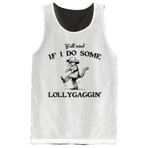 YAll Mind If I Do Some Lollygagging Funny Cowboy Cat Mesh Reversible Basketball Jersey Tank