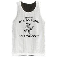 YAll Mind If I Do Some Lollygagging Funny Cowboy Cat Mesh Reversible Basketball Jersey Tank