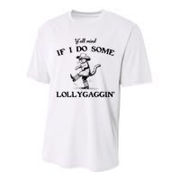 YAll Mind If I Do Some Lollygagging Funny Cowboy Cat Performance Sprint T-Shirt