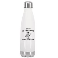 YAll Mind If I Do Some Lollygagging Funny Cowboy Cat Stainless Steel Insulated Water Bottle